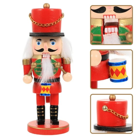 Luxshiny Traditional Nutcracker Soldier Wooden Decor Red 1Pack