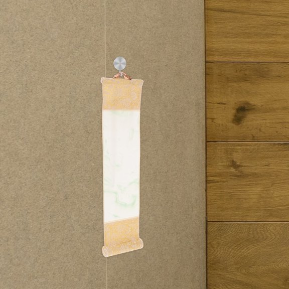 Luxshiny Chinese Calligraphy Poster Vertical Hanging Scroll in Gold Cloth for Art Enthusiasts 1Set