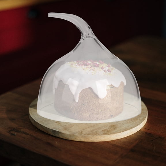 Luxshiny Transparent Acrylic Cake Cover Dessert Protector for Protection Easy to Clean Stable Design 12.5 x 12.5 x 6 Inches