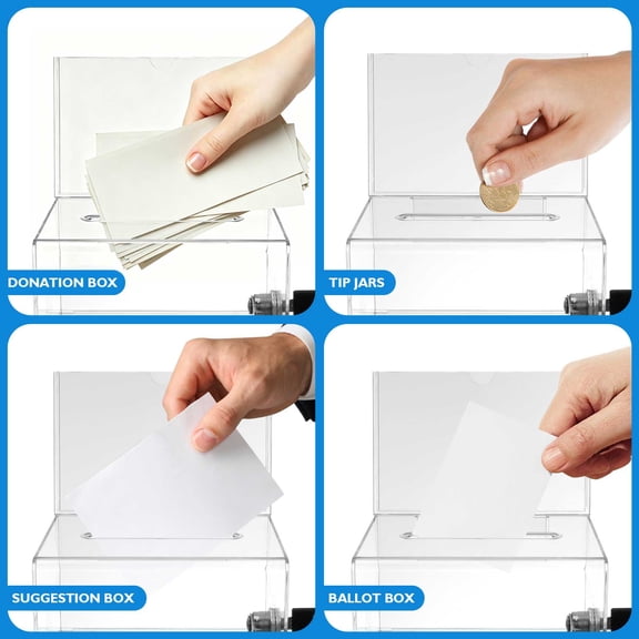 Luxshiny Transparent Money Box Fundraising Simple Design 1Pcs