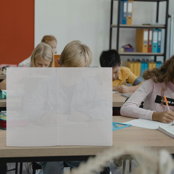 Luxshiny Transparent Plastic Sneeze Guard Privacy Board for Students Desk Divider Provides Stability and Durability