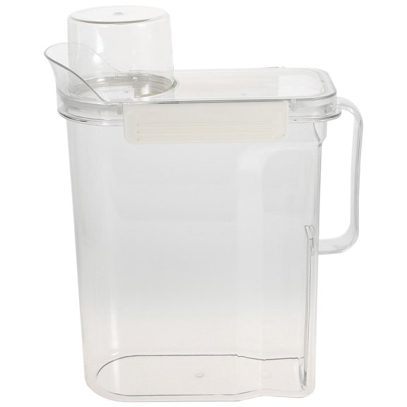Luxshiny Transparent Refillable Laundry Bucket Sub Container with Airtight Lid for Powder and Lotion Storage