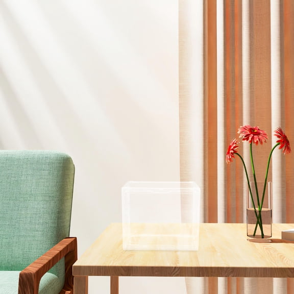 Luxshiny Transparent Vinyl Record Display Stand and Storage Box for Home Vinyl Organizer and Cd Holder