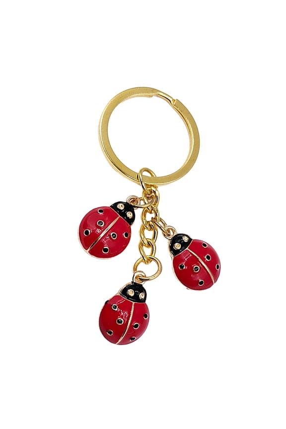 Trendy Ladybug Keychain Red Alloy Decor Bag 1Set For Everyday Use