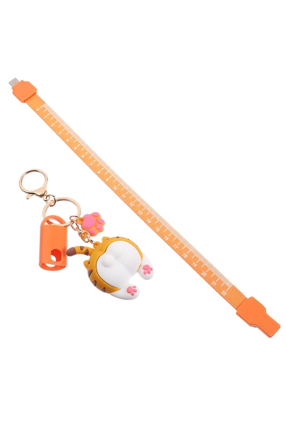 USB C Keychain Cable Data Transfer Orange 1Pcs for Office Travel