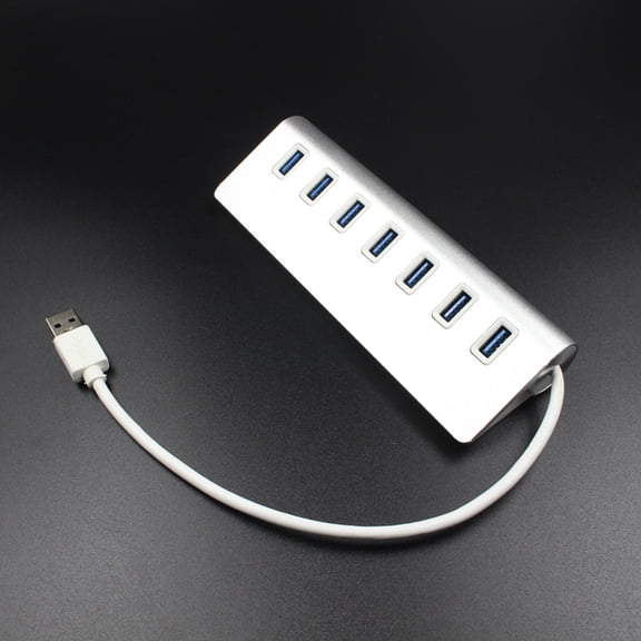 Luxshiny USB Extension Hub for PC 7 Ports Portable Aluminium Alloy 1Pcs