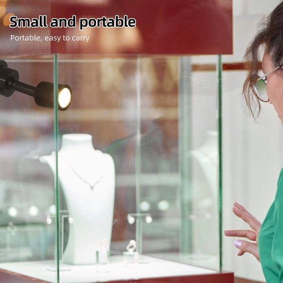 Luxshiny Black USB LED Cabinet Spotlight No Drill Installation Compact Jewelry Display Light