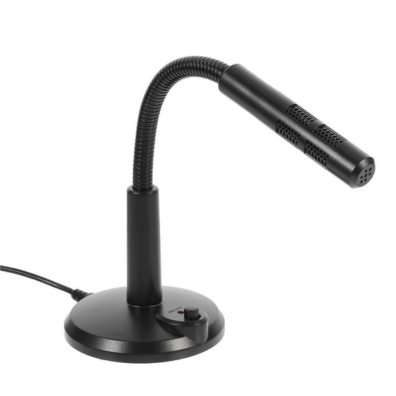 Luxshiny USB Microphone for Computer Use Adjustable Black Desktop Mic with Stable Pedestal for Live Streaming