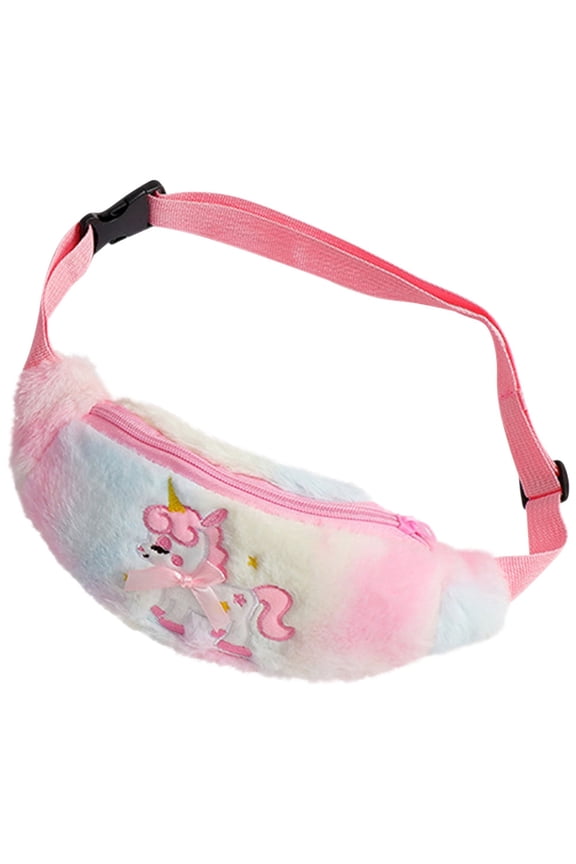 Waist Bag Girl Pink Furry 1Set Fashionable Chest Bag to Carry Small Items