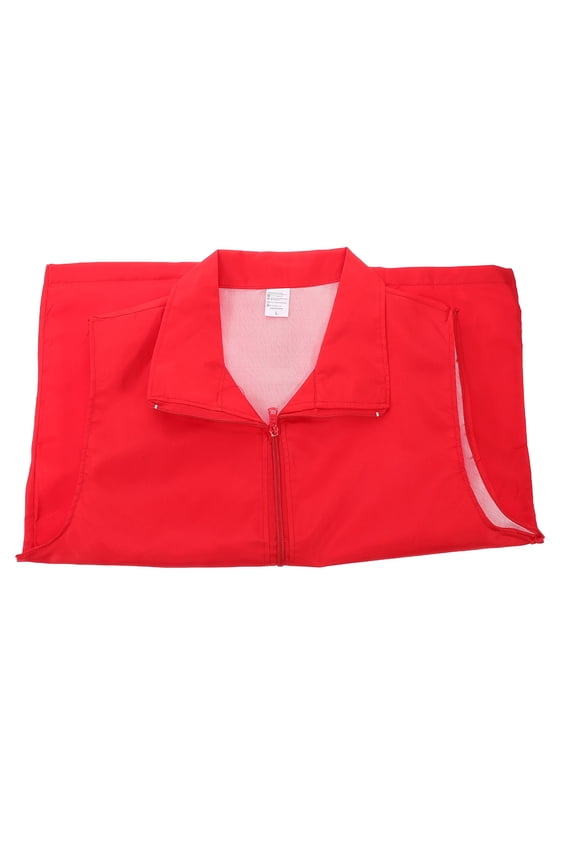 Red Utility Vest Unisex for Volunteer Work Events, Polyester, Comfortable Fit, Practical Outdoor Safety Gear