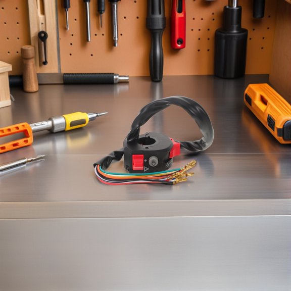 Luxshiny Universal Motorcycle Handlebar Switch Assembly with Start Kill Hazard Button Controls