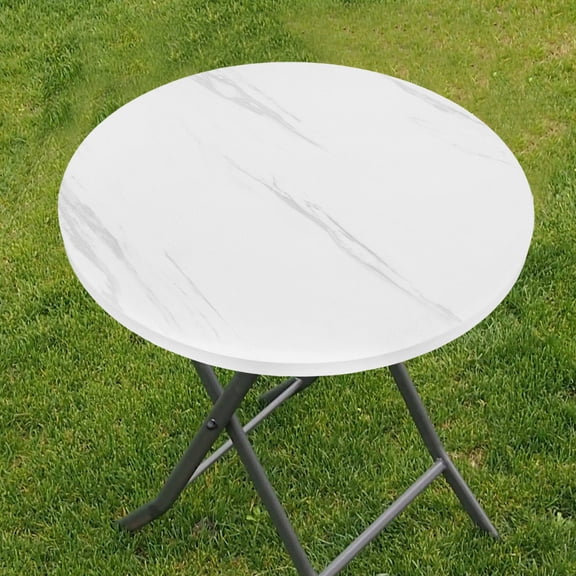 Luxshiny Universal White Marble Small Round Table Top for Home Kitchen and Office