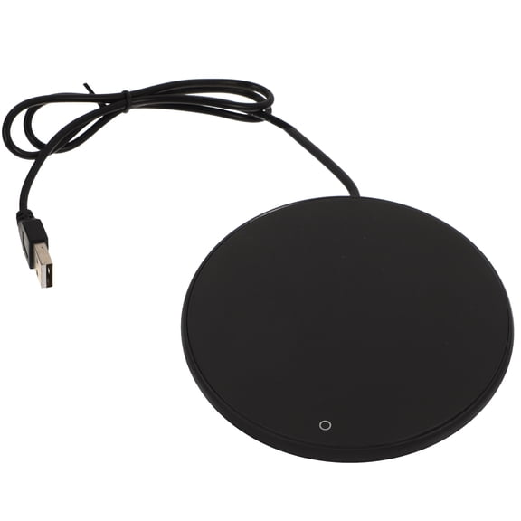 Luxshiny Compact USB Cup Warmer Black Metal Heating Coaster for Warm Beverages