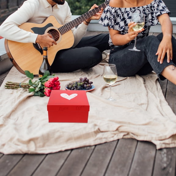 Luxshiny Valentine Day Box Decorative Box For Bridesmaids 1Pcs Red Paper Bridesmaid Boxes
