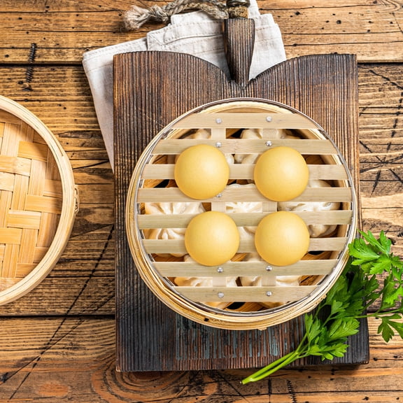 Luxshiny Versatile Bamboo Steamer Insert Non-Stick Stainless Steel Edging for Cooking