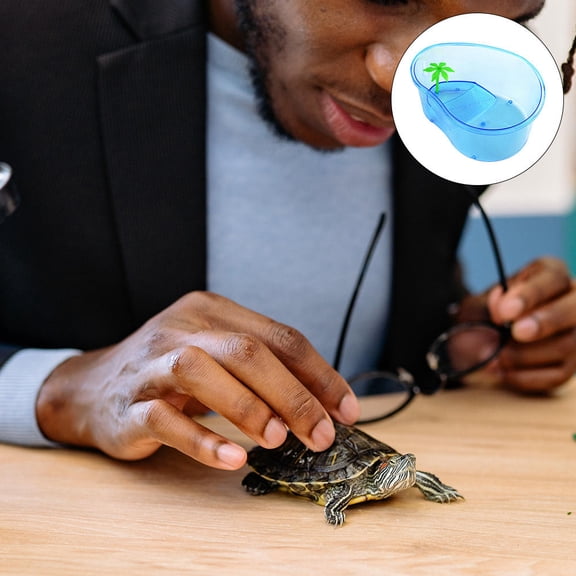 Luxshiny Sky Blue Plastic Tortoise Tank Household Turtle Cage with Large Capacity and Escape Prevention
