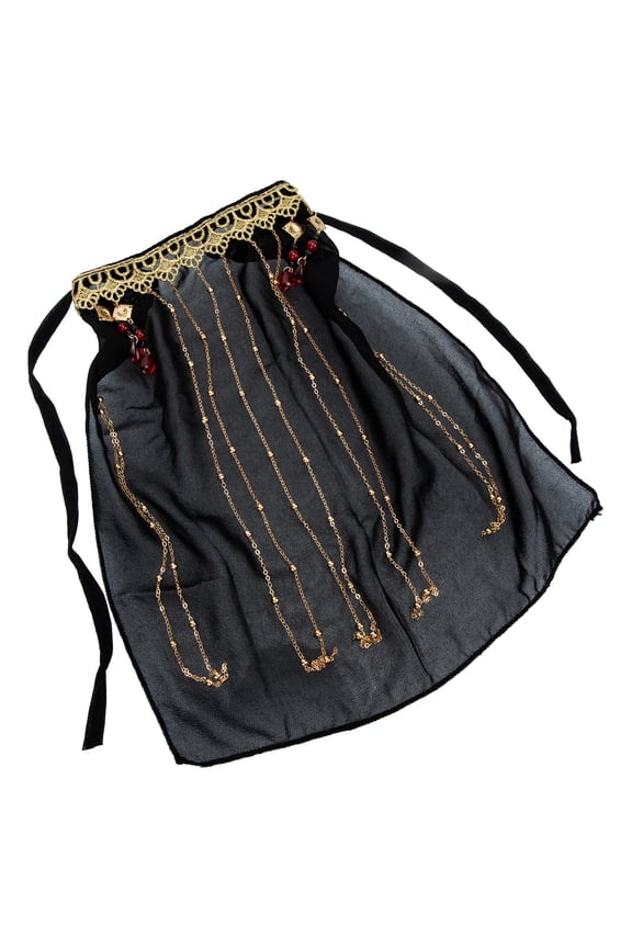 Face Veil for Women Black Cloth 1Pcs 34.6x10.6in