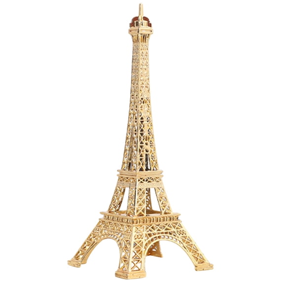 Luxshiny Unique Golden Zinc Alloy Eiffel Tower Figurine Retro Vintage Home Decorative Metal Craft