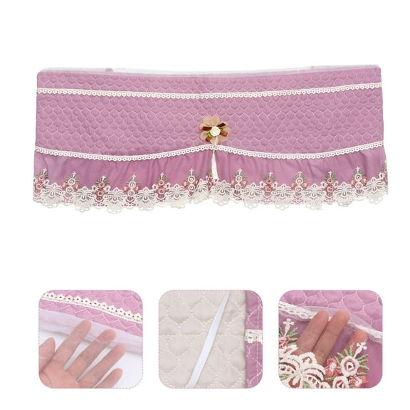 Luxshiny Violet Indoor Air Conditioner Cover with Elegant Lace and Floral Pattern, Protective Home AC Dust Shield