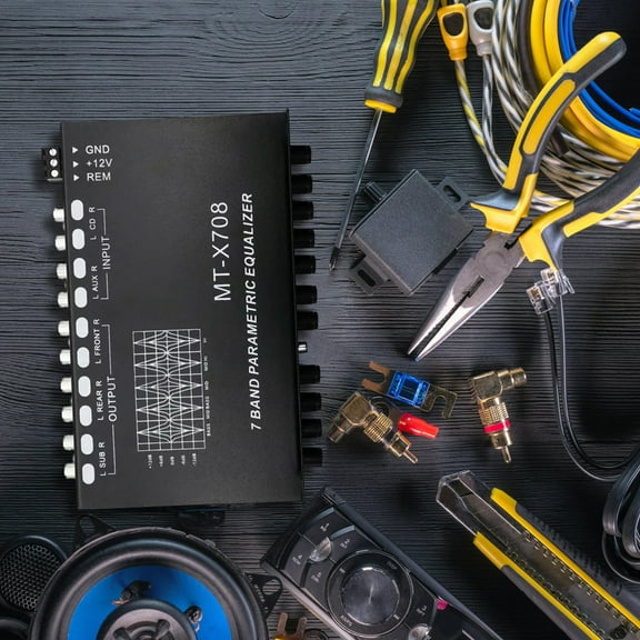 Luxshiny Voice Equalizer 7 Band Car Amplifier Equalizer for Clearer Sound and Easy Installation