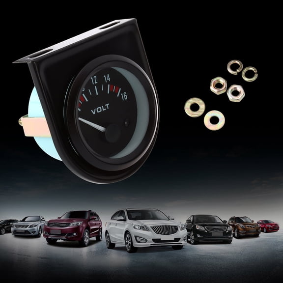 Luxshiny B745 52mm -16V Voltage Meter with Orange Dial Light for Car Use