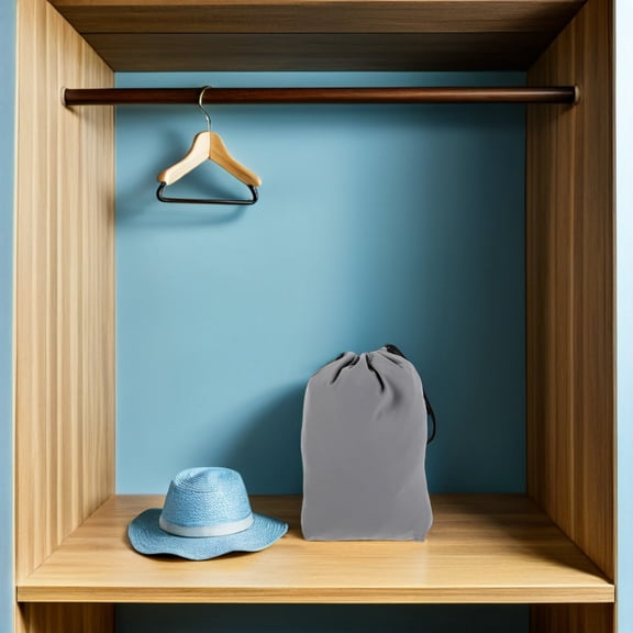Luxshiny Nylon Drawstring Pouch, Grey, Effortless Packing for Travel and Home