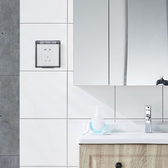 Luxshiny Waterproof Socket Cover for Outside Plugs Durable Plastic Wall Outlet Protector Easy Installation Grey 86Type