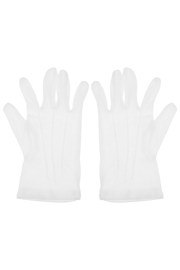 White Elastic Pool Referee Gloves, Comfortable Polyester-Cotton Blend, and Breathable for Sports and Baking