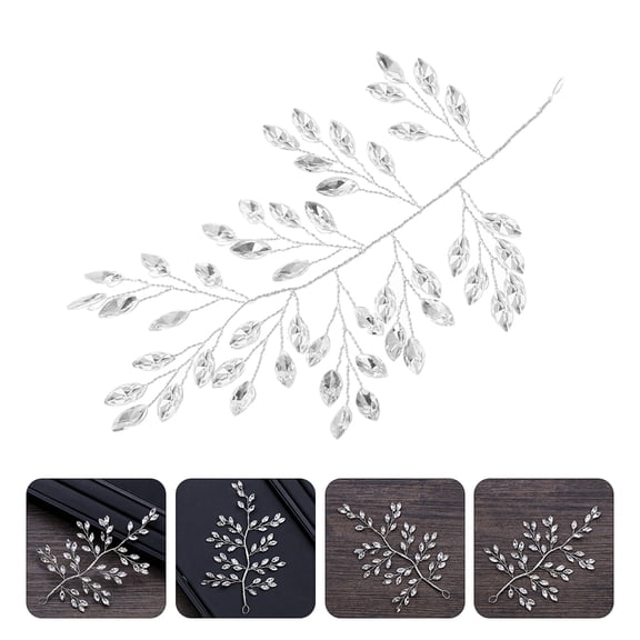 Luxshiny Rhinestone Forehead Chain Silver Alloy 1Set