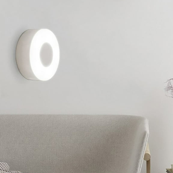 Luxshiny 1Pc Wall Mounted White Atmosphere Lamp with Touch Control and USB Power