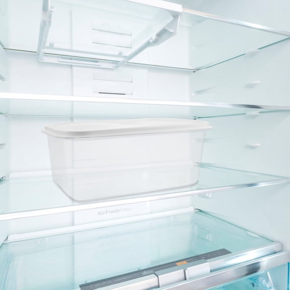 Luxshiny White Airtight Storage Bin for Milk and Fresh Food Preservation in Refrigerator and Freezer