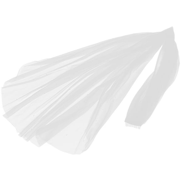 Luxshiny White Bridal Veil with Beading Comfortable Material Wedding Hair Accessory