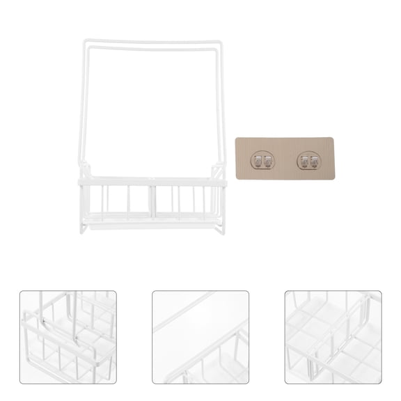 Luxshiny White Copper Kitchen Accessories Sponge Holder for Countertop and Wall Mounted Storage