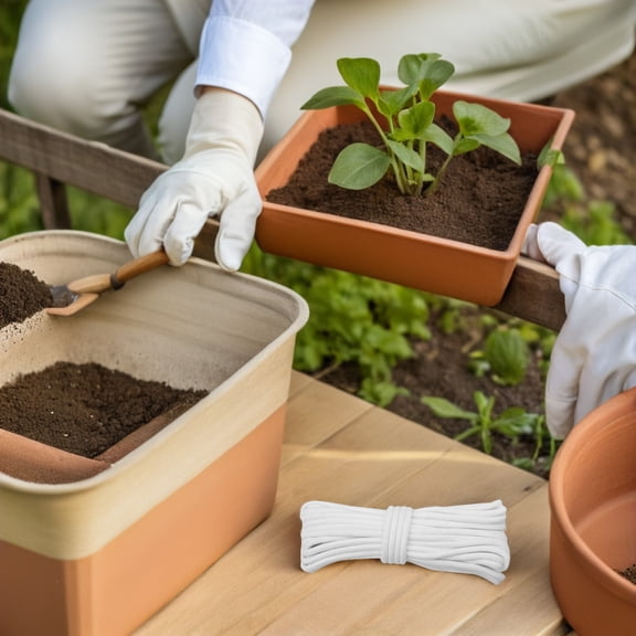 Luxshiny White Cotton Self Watering Rope for Potted Plant Automatic Wick Watering Device