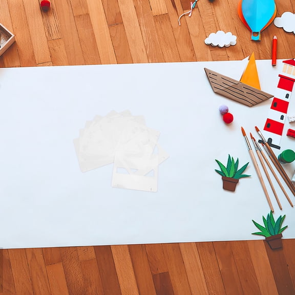 Luxshiny White Door Mat Stencils for Painting Unique Design Easy Installation PET Material 10pcs Set