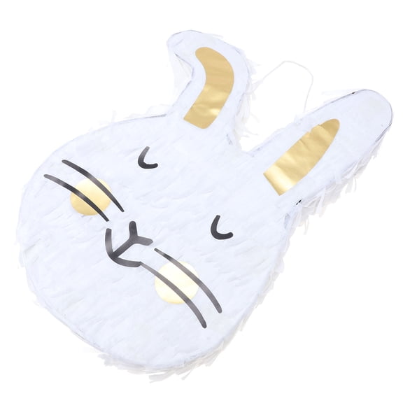 Luxshiny Easter Hanging Pinata Rabbit Decoration in White Paper for Party