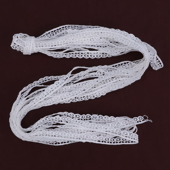 Luxshiny White Lace Fabric Cotton Embroidered Decorative Border for Wedding Dress and Home Crafts