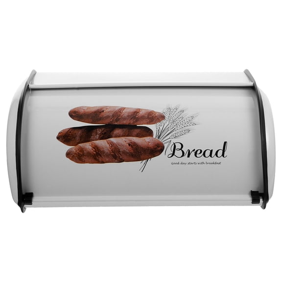 Luxshiny Iron Bread Storage Container White for Kitchen Countertop with Space Saving Feature