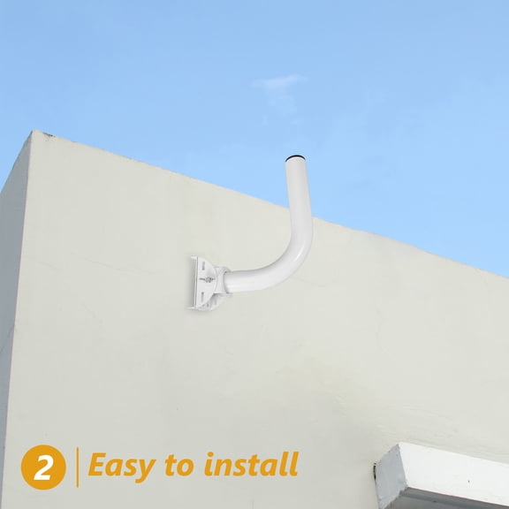 Luxshiny White Pole Mount Bracket for Outdoor Antenna Installation Compatible with Wireless Bridge Cameras