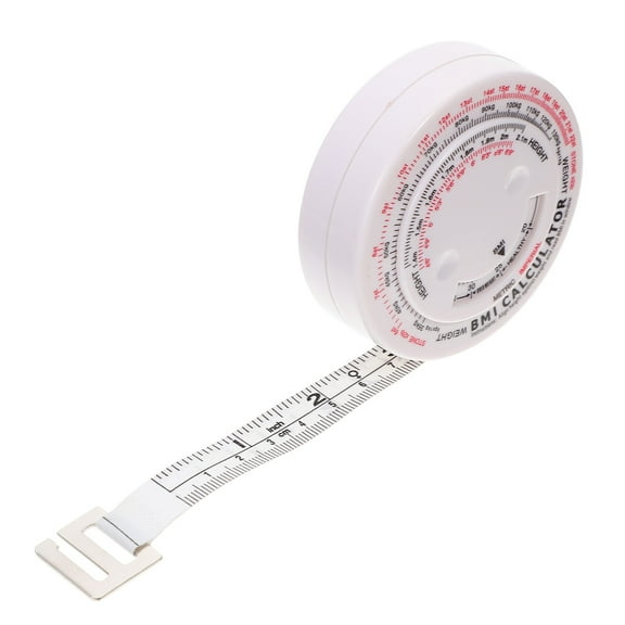 Luxshiny White Tape Measure with Bmi Calculator Retractable for Body Measurements At Home