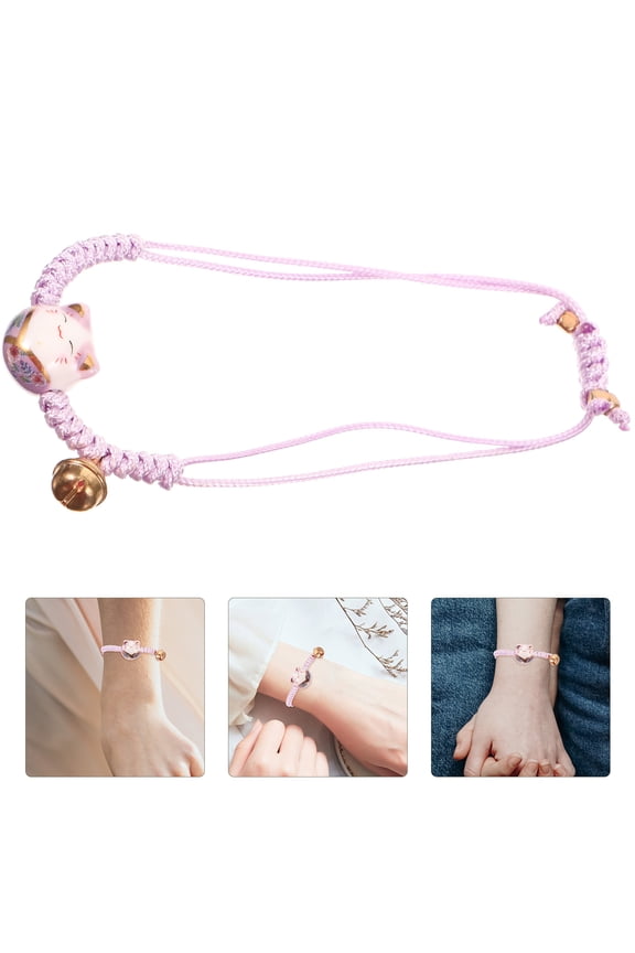Women Bracelet Ceramic Bead Bracelet Rope Violet 1Pcs Adjustable