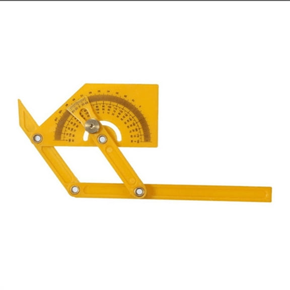 Luxshiny Wood Working Angle Finder Ruler Yellow Plastic Protractor Tool for Cabinet Making and Carpentry