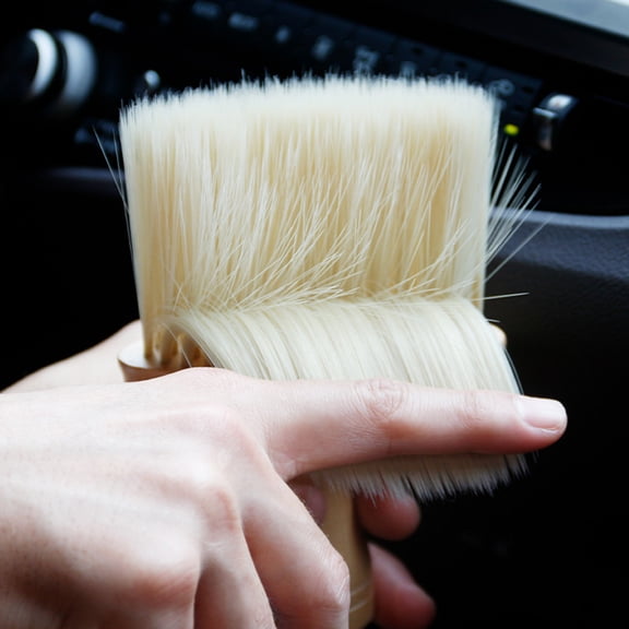 Luxshiny Wooden Handle Car Air Conditioner Cleaning Brush for Efficient Vent Dust Removal