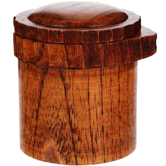 Luxshiny Wooden Spices Jar Salt Cellar Kitchen Condiment Container