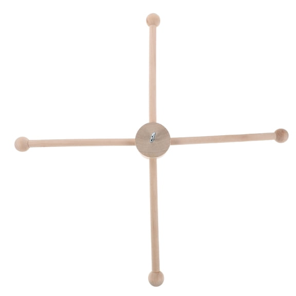 Luxshiny Wooden Wind Chime Stand Khaki Unfinished Wood Frame for Indoor and Patio Display