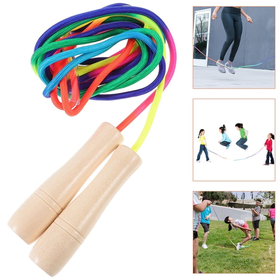 Luxshiny Skipping Rope for Exercise Adjustable Length Cotton Beige Sports Equipment 1Pack