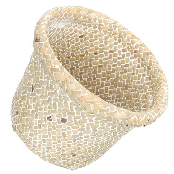 Luxshiny Woven Basket For Indoor Use White Synthetic Material Home Use 1Pack