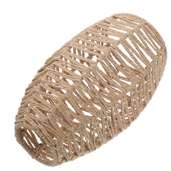 Luxshiny Woven Paper Rope Small Lamp Shade for Ceiling Fan Or Pendant Lamp in Light Brown