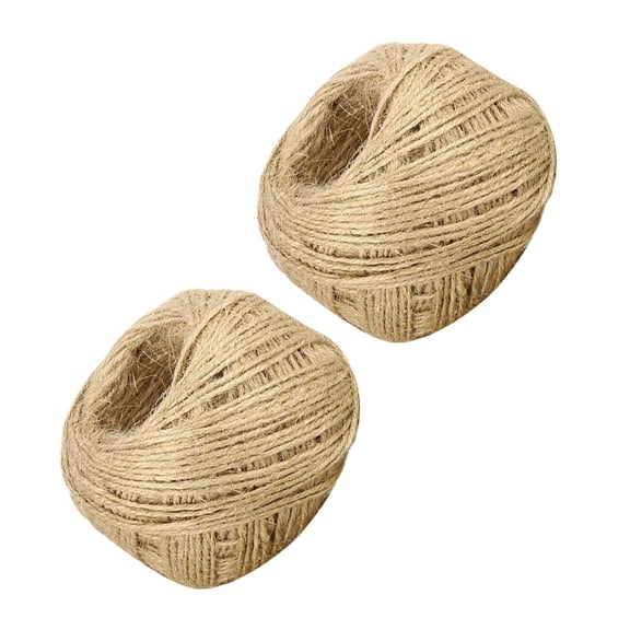 Luxshiny 2-Pack Natural Jute Twine Wrapping String for Crafting, Binding, and Projects