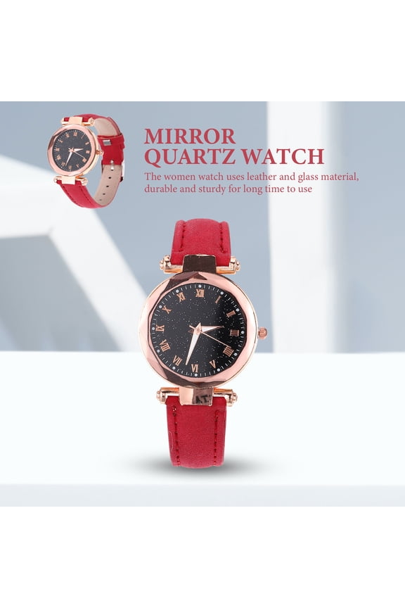 1Pcs Watches for Women Red Stainless Steel Casual Quartz Movement Various Occasions